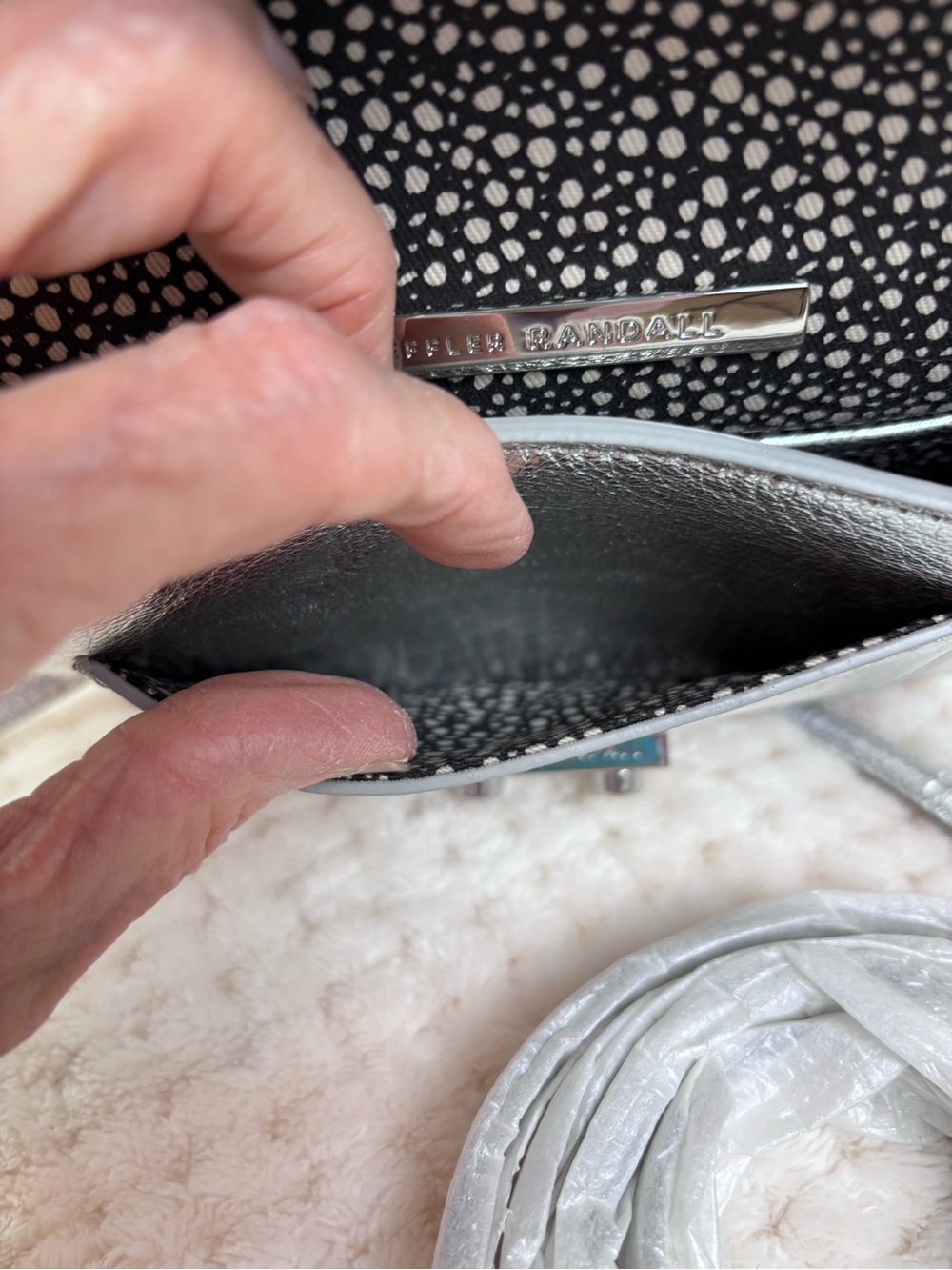 Loeffler Randall Silver Leather Metallic Crossbody Bag - Picture 16 of 16